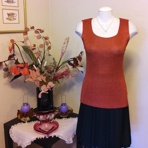 NWT Silky Orange Camisole Tank Top Cami Yoga Tops for Women Size M 10 12 L-14 - Picture 2 of 3